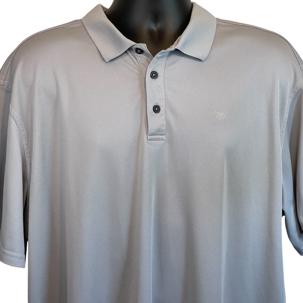 Ariat Tek Heat Series Polo Shirt Mens 2XL Activewear Gray